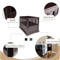 Casual Home Wooden Large Pet Crate, End Table, Espresso