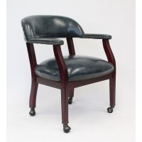 Boss Office Products Traditional Captain'S Guest Arm Chair With Casters