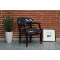 Boss Office Products Traditional Captain'S Guest Arm Chair With Casters