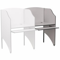 Flash Furniture Jordan Add-On Study Carrel In Nebula Grey Finish