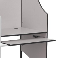 Flash Furniture Jordan Add-On Study Carrel In Nebula Grey Finish