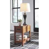 Signature Design by Ashley Breegin New Traditional Wooden Chair Side End Table with 1 Drawer and 1 Fixed Shelf, Brown