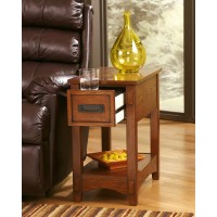 Signature Design by Ashley Breegin New Traditional Wooden Chair Side End Table with 1 Drawer and 1 Fixed Shelf, Brown