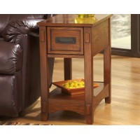 Signature Design by Ashley Breegin New Traditional Wooden Chair Side End Table with 1 Drawer and 1 Fixed Shelf, Brown