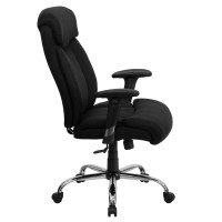 Flash Furniture Hercules Series Big & Tall 400 Lb. Rated Black Fabric Executive Ergonomic Office Chair With Full Headrest And Arms