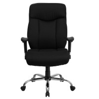Flash Furniture Hercules Series Big & Tall 400 Lb. Rated Black Fabric Executive Ergonomic Office Chair With Full Headrest And Arms