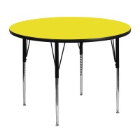 Flash Furniture 48'' Round Yellow Hp Laminate Activity Table - Standard Height Adjustable Legs