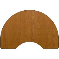 Flash Furniture Wren 48''W X 96''L Kidney Oak Thermal Laminate Activity Table - Standard Height Adjustable Legs