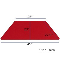 Flash Furniture Wren 22.5''W X 45''L Trapezoid Red Hp Laminate Activity Table - Height Adjustable Short Legs