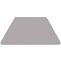 29''W x 57''L Trapezoid Grey Thermal Laminate Activity Table - Standard Height Adjustable Legs