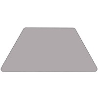 29''W X 57''L Trapezoid Grey Thermal Laminate Activity Table - Height Adjustable Short Legs