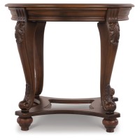 Signature Design by Ashley T499-6 Round End Table, 0, Dark Brown