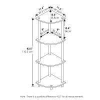 Furinno Turnntube 4Tier Corner Display Rack Multipurpose Shelving Unit Blackgrey