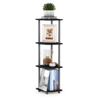 Furinno Turnntube 4Tier Corner Display Rack Multipurpose Shelving Unit Blackgrey