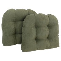 Blazing Needles, L.P. Microsuede Rounded Back Chair Cushion, 19