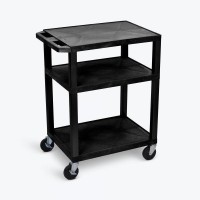 H Wilson Tuffy Black 3 Shelf Av Cart