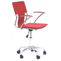 Modway Studio Faux Leather Swivel Task Office Chair In Red