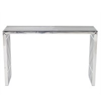 Gridiron Console Table Silver