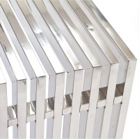 Gridiron Console Table Silver