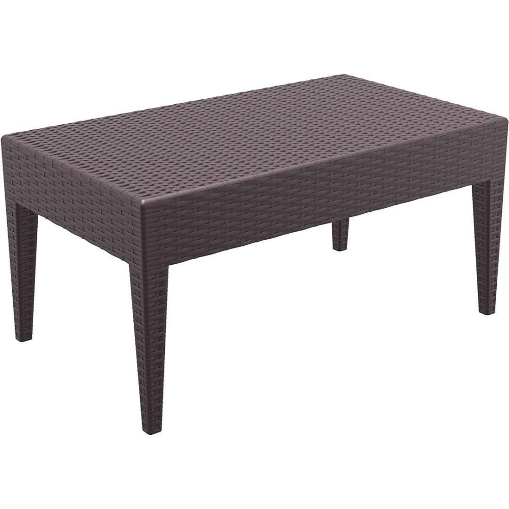 Compamia Miami Resin Patio Coffee Table In Brown, Commercial Grade