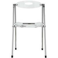 Modway Telescope Acrylic Folding Kitchen And Dining Room Chair In Clear