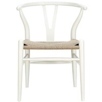 Modway Amish Mid-Century Wood Kitchen And Dining Room Chair In White