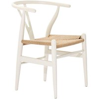 Modway Amish Mid-Century Wood Kitchen And Dining Room Chair In White