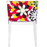 Modway Flower Vintage Modern Acrylic Upholstered Fabric Kitchen And Dining Room Chair In Clear