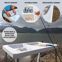 Coldcreek Outfitters Outdoor Washing Table, Sink, Portable And Foldable, Large Dual-Sink Design