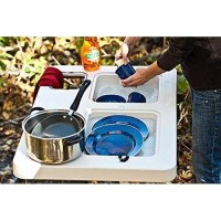 Coldcreek Outfitters Outdoor Washing Table, Sink, Portable And Foldable, Large Dual-Sink Design