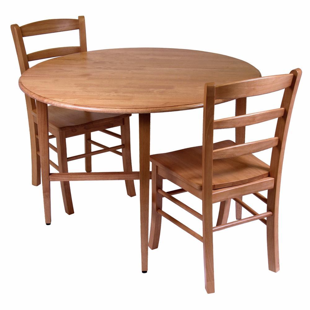 Hannah 3pc Dining Set Drop Leaf Table with 2 Ladder Back Chairs