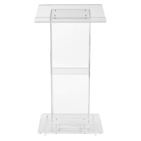 Oklahoma Sound 401S Acrylic Lectern With Shelf, Clear