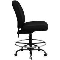 Flash Furniture Hercules Series Big & Tall 400 Lb. Rated Black Fabric Ergonomic Drafting Chair With Adjustable Back Height