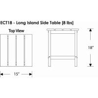 Polywood Ect18Gy Long Island Side Table, 18-Inch, Slate Grey
