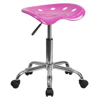 Flash Furniture Taylor Vibrant Candy Heart Tractor Seat And Chrome Stool
