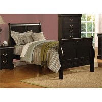 Acme Louis Philippe Iii Wood Full Sleigh Panel Bed In Black