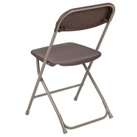 Flash Furniture Hercules Series Plastic Folding Chair - - Brown - 650Lb Weight Capacity Comfortable Event Chair - Lightweight Folding Chair -