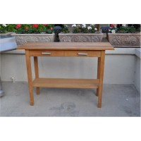 Anderson Teak Rectangular Serving Table With Two Drawers And One Shelf