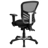 Mid-Back Black Mesh Multifunction Executive Swivel Ergonomic Office Chair With Adjustable Arms