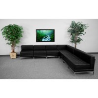 HERCULES Imagination Series Black LeatherSoft Sectional Configuration, 7 Pieces