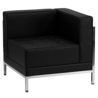 Flash Furniture Hercules Imagination Series Black Leathersoft U-Shape Sectional Configuration, 10 Pieces