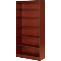 Lorell Six Shelf Panel Bookcase 36 x 12 x 08 x 72 6 Shelves Material Veneer Finish Cherry