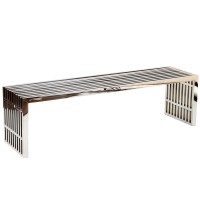 Modway Gridiron Stainless Steel Large And Small 2-Piece Bench Set