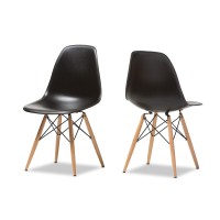 Baxton Studio Azzo Chair, Set Of 2, Black