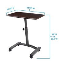 Seville Classics Web162 Mobile Laptop Computer Desk Cart Height-Adjustable From 20.5