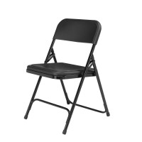 Nps 800 Series Premium Lightweight Plastic Folding Chair, Black (Pack Of 4)