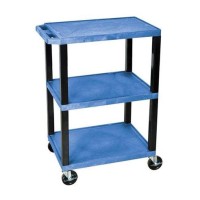 H Wilson Blue 3 Shelf Specialty Utility Cart