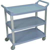 Luxor Large 3 Shelf Gray Serving Cart