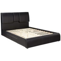 Acme Kofi Upholstered Queen Panel Bed With Storage In Black