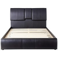 Acme Kofi Upholstered Queen Panel Bed With Storage In Black